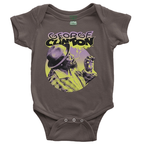 George Clinton Smoke Baby Onesie - babybrown