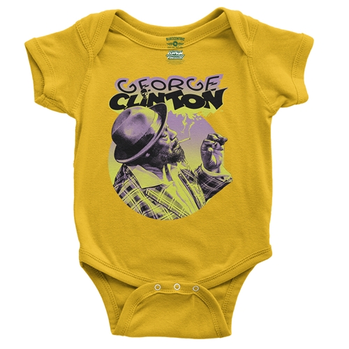 George Clinton Smoke Baby Onesie - babyyellow