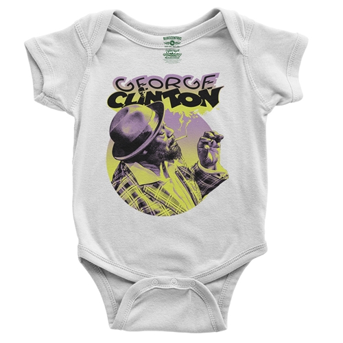 George Clinton Smoke Baby Onesie - white