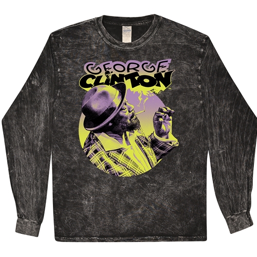 George Clinton Smoke Long Sleeve T-Shirt - Black Mineral Wash