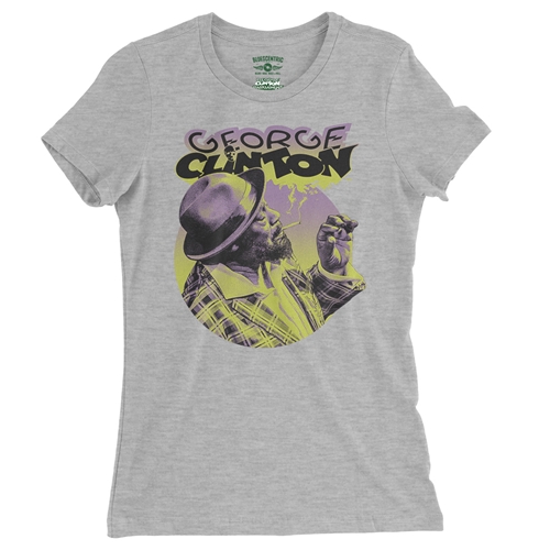 George Clinton Smoke Ladies T Shirt - Relaxed Fit - ladiesathleticheather