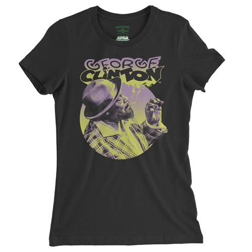 George Clinton Smoke Ladies T Shirt - Relaxed Fit - ladiesblack