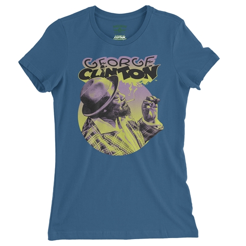 George Clinton Smoke Ladies T Shirt - Relaxed Fit - ladiesblue