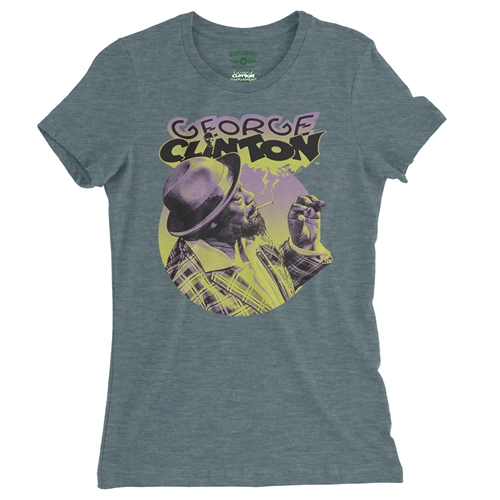 George Clinton Smoke Ladies T Shirt - Relaxed Fit - ladiesheatherdeepteal