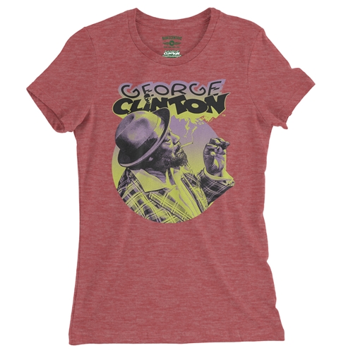 George Clinton Smoke Ladies T Shirt - Relaxed Fit - ladiesheatherred