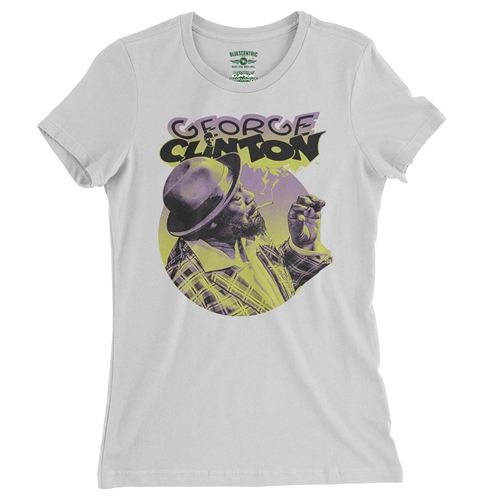 George Clinton Smoke Ladies T Shirt - Relaxed Fit - ladieswhite