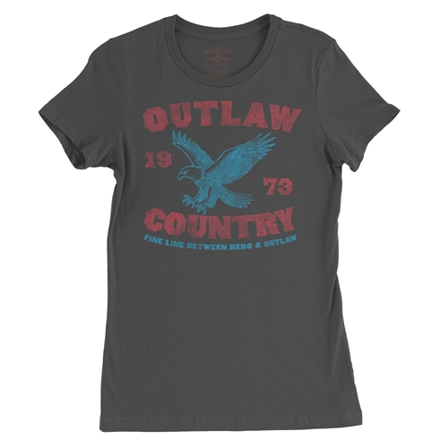 Outlaw Country 1973 Ladies T Shirt - Relaxed Fit - ladiessmoke