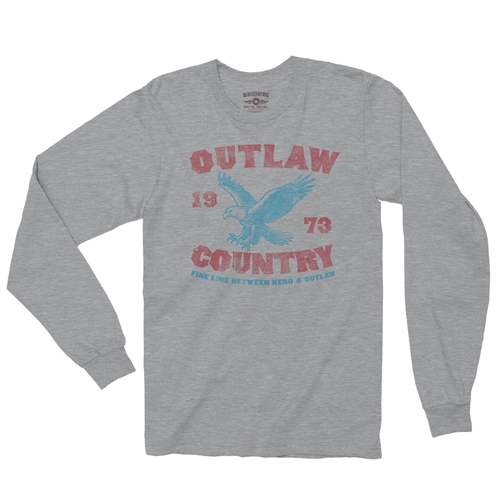 Outlaw Country 1973 Long Sleeve T-Shirt - longsleeveathleticheather