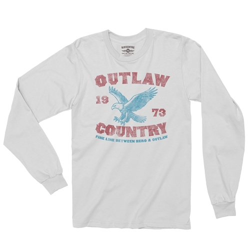 Outlaw Country 1973 Long Sleeve T-Shirt - longsleevewhite