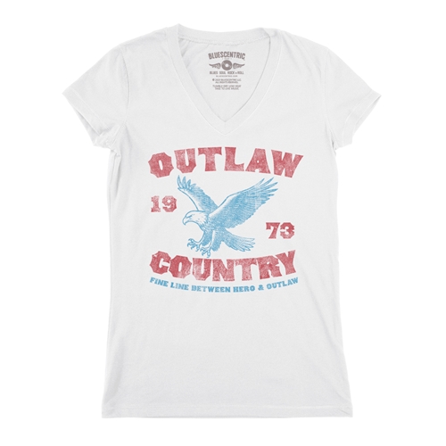Outlaw Country 1973 V-Neck T Shirt - Women