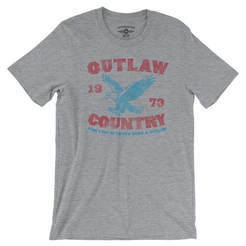 Outlaw Country 1973 T-Shirt - Lightweight Vintage Style - vintageathleticheather