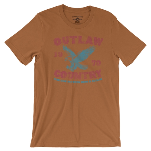 Outlaw Country 1973 T-Shirt - Lightweight Vintage Style - vintageburntorange