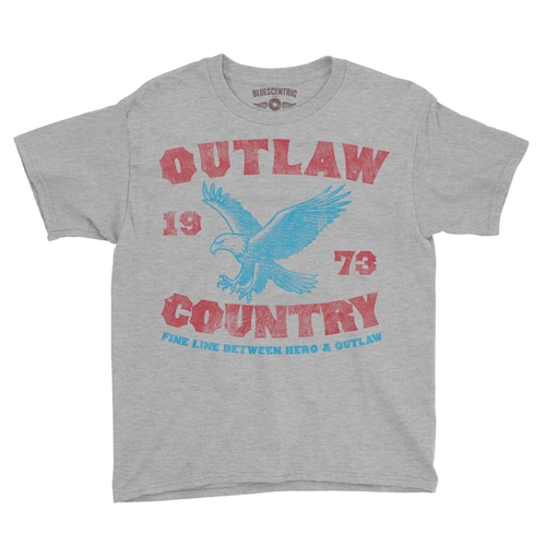 Outlaw Country 1973 Youth T-Shirt - Lightweight Vintage Children & Toddlers - youthheatherathletic