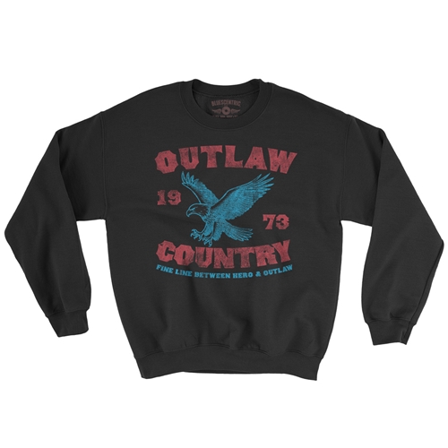 Outlaw Country 1973 Crewneck Sweatshirt - crewneckblack