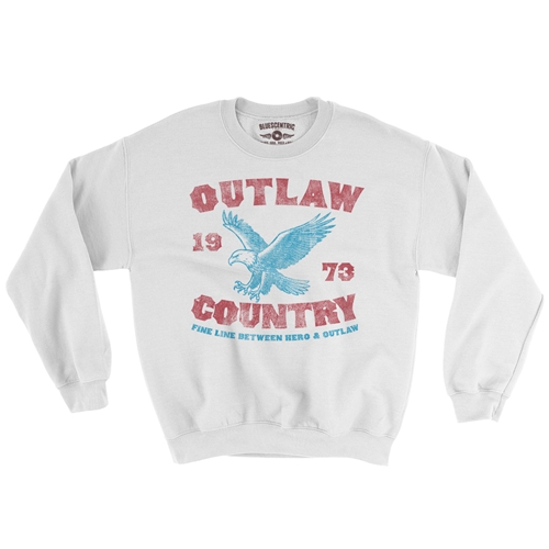 Outlaw Country 1973 Crewneck Sweatshirt - white