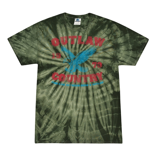 Outlaw Country 1973 Tie-Dye T-Shirt - Green