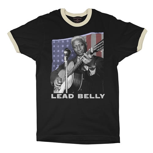 Patriotic Lead Belly Ringer T-Shirt - ringerblackcreamtrim