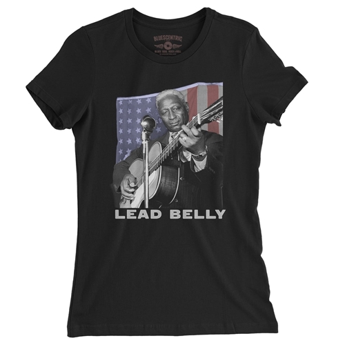 Patriotic Lead Belly Ladies T Shirt - Relaxed Fit - ladiesblack