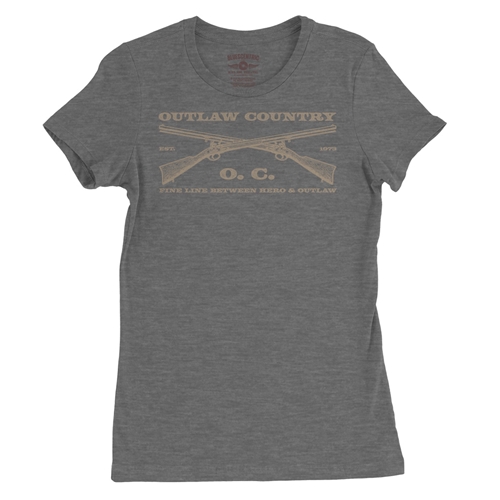 Outlaw Country Grunt Ladies T Shirt - Relaxed Fit - ladiesdeepheather