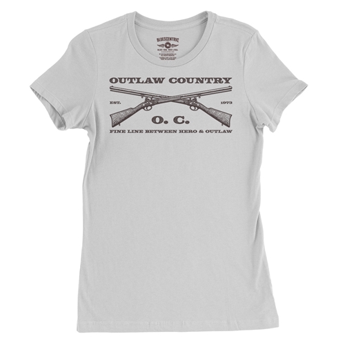 Outlaw Country Grunt Ladies T Shirt - Relaxed Fit - ladieswhite