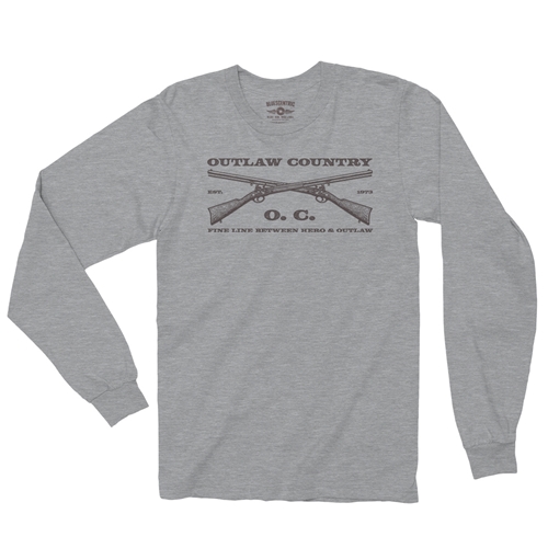 Outlaw Country Grunt Long Sleeve T-Shirt - longsleeveathleticheather