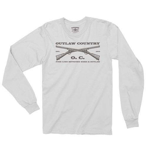 Outlaw Country Grunt Long Sleeve T-Shirt - longsleevewhite