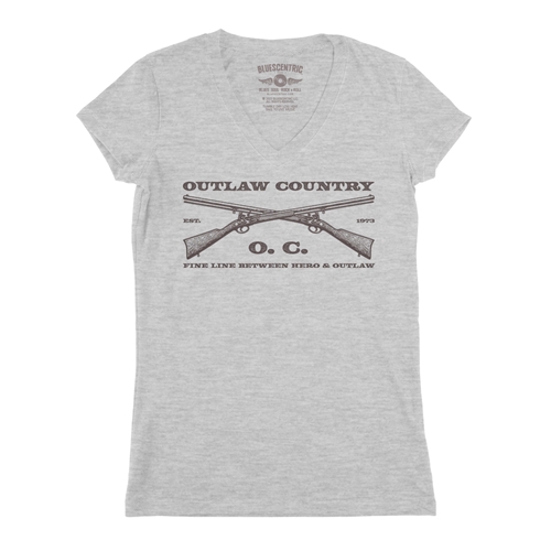 Outlaw Country Grunt V-Neck T Shirt - Women
