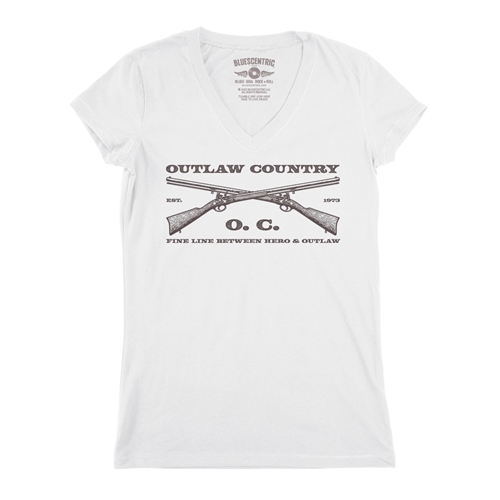 Outlaw Country Grunt V-Neck T Shirt - Women