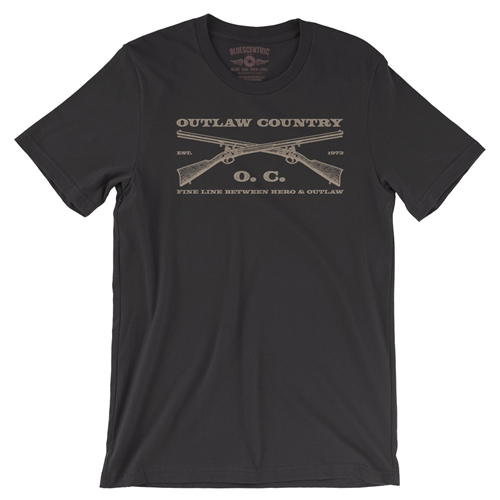 Outlaw Country Grunt T-Shirt - Lightweight Vintage Style - vintageblack