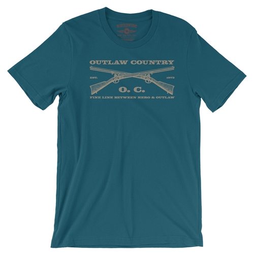 Outlaw Country Grunt T-Shirt - Lightweight Vintage Style - vintagedeepteal
