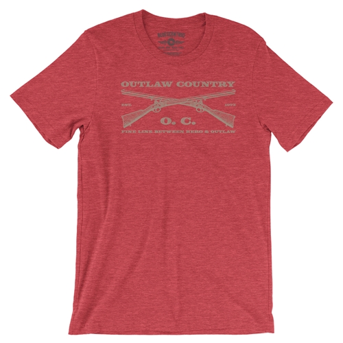 Outlaw Country Grunt T-Shirt - Lightweight Vintage Style - vintageheatherred