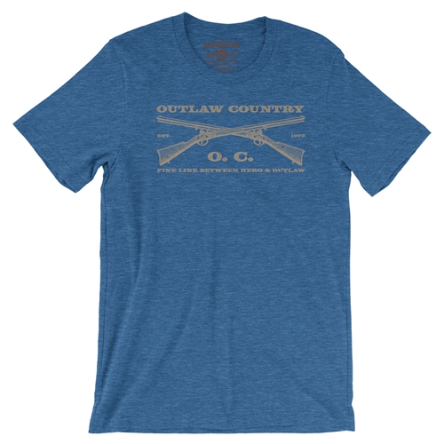 Outlaw Country Grunt T-Shirt - Lightweight Vintage Style - vintageheatherroyalblue