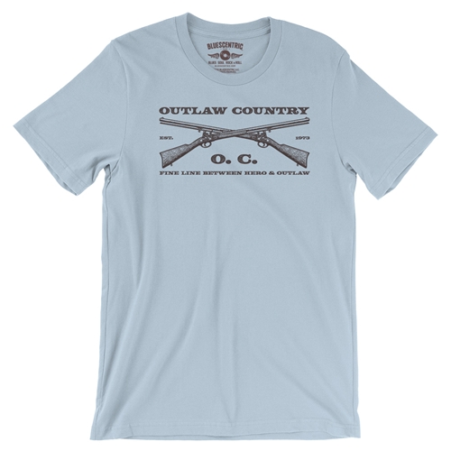 Outlaw Country Grunt T-Shirt - Lightweight Vintage Style - vintagethrowbackblue