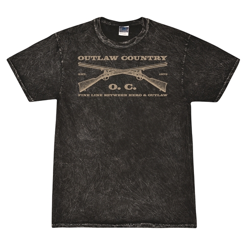 Outlaw Country Grunt T-Shirt - Black Mineral Wash