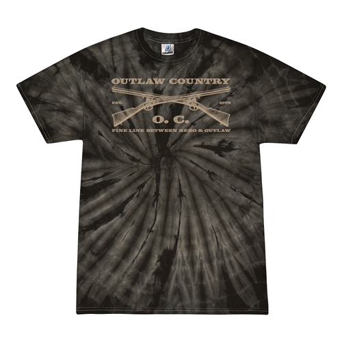 Outlaw Country Grunt Tie-Dye T-Shirt - Black