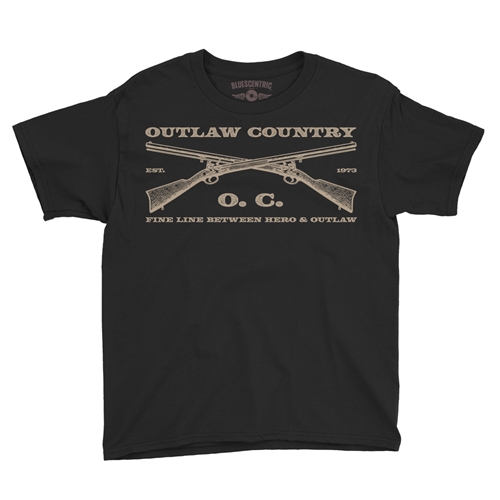 Outlaw Country Grunt Youth T-Shirt - Lightweight Vintage Children & Toddlers - youthblack