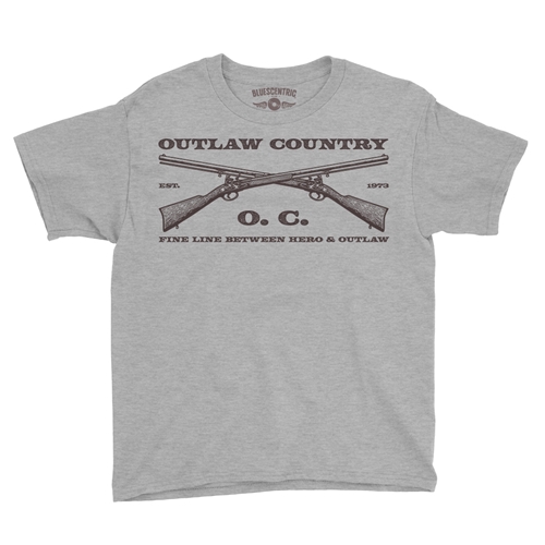 Outlaw Country Grunt Youth T-Shirt - Lightweight Vintage Children & Toddlers - youthheatherathletic