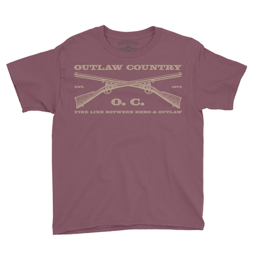 Outlaw Country Grunt Youth T-Shirt - Lightweight Vintage Children & Toddlers - youthheathermaroon