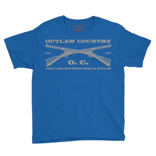 Outlaw Country Grunt Youth T-Shirt - Lightweight Vintage Children & Toddlers - youthroyalblue