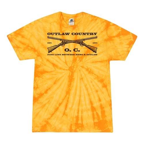 Outlaw Country Grunt Tie-Dye T-Shirt - Yellow
