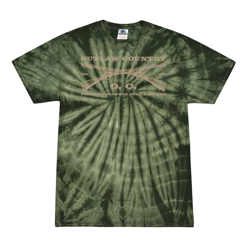 Outlaw Country Grunt Tie-Dye T-Shirt - Green