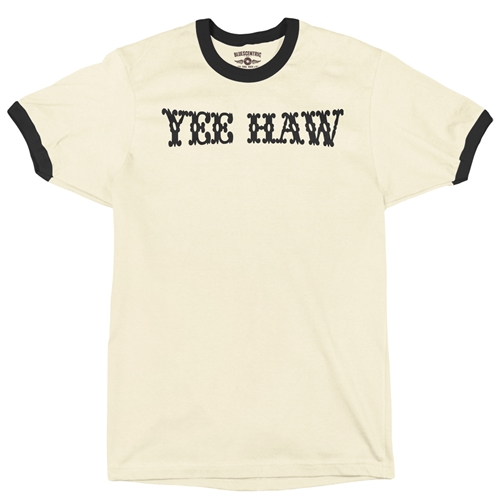 Yee Haw Ringer T-Shirt - ringernaturalblacktrim