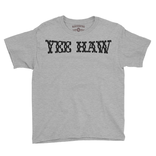 Yee Haw Youth T-Shirt - Lightweight Vintage Children & Toddlers - youthheatherathletic