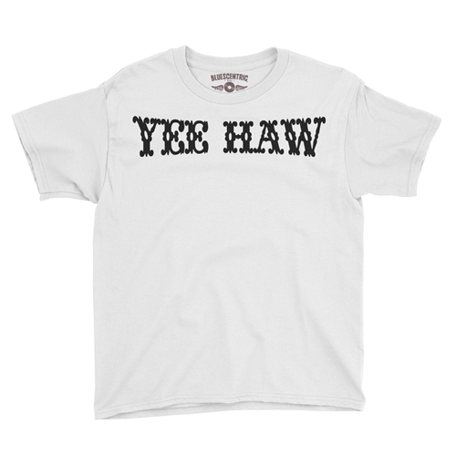 Yee Haw Youth T-Shirt - Lightweight Vintage Children & Toddlers - youthwhite