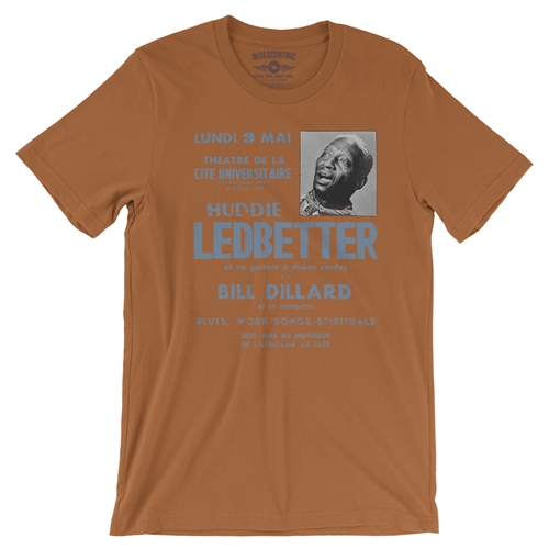 Lead Belly Poster T-Shirt - Lightweight Vintage Style - vintageburntorange