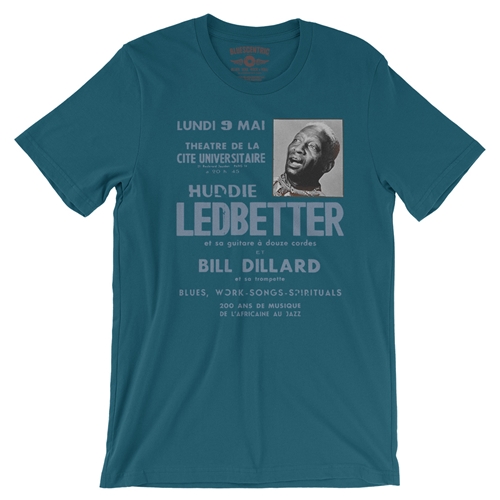 Lead Belly Poster T-Shirt - Lightweight Vintage Style - vintagedeepteal