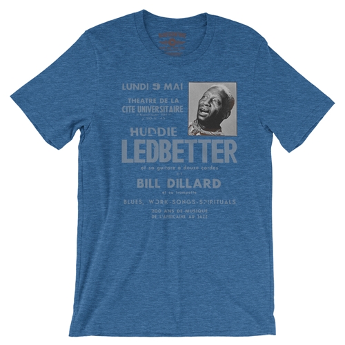 Lead Belly Poster T-Shirt - Lightweight Vintage Style - vintageheatherroyalblue