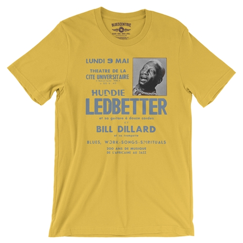 Lead Belly Poster T-Shirt - Lightweight Vintage Style - vintagemaizeyellow