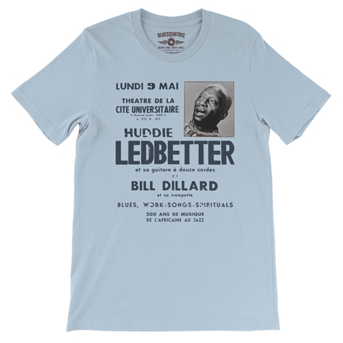 Lead Belly Poster T-Shirt - Lightweight Vintage Style - vintagethrowbackblue
