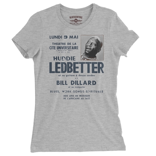Lead Belly Poster Ladies T Shirt - Relaxed Fit - ladiesathleticheather